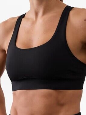 Athleta Black Scoop-Neck Performance Sports Bra